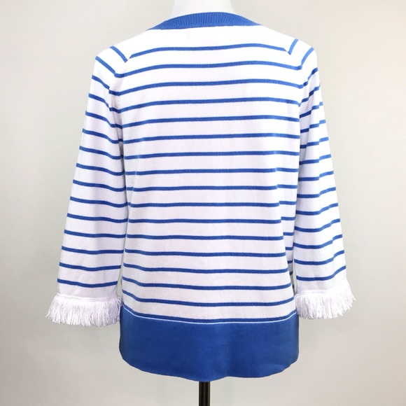 Lilly Pulitzer Dasha Striped Sweater M Blue White - Picture 3 of 8